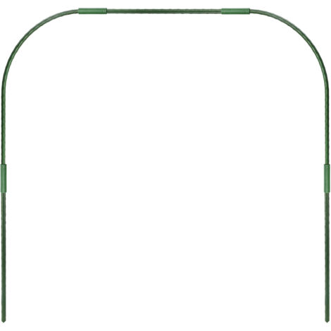 Arceau de tunnel de jardin - Arc râteau anti-gel avec couverture plastifiée - Diamètre 11mm, Hauteur 88cm, Largeur 92cm, Kit complet 9 pièces, vert
