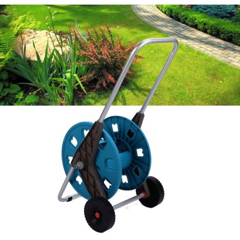 [Trolley pour tuyau de jardin] + Support mobile avec roues pour tuyau d'arrosage de 60m, matériel ABS+PP+tube aluminium. (1/5)