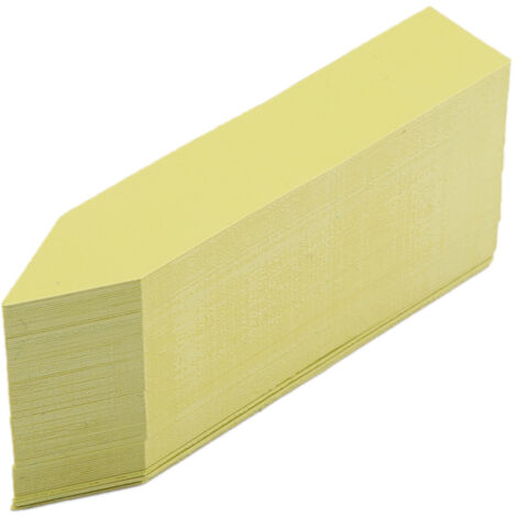 Étiquettes de semis pour jardin (100 pièces) - Marqueurs pot et balises en PVC jaune de 10x2cm, résistants, réutilisables et écologiques. (1/5)
