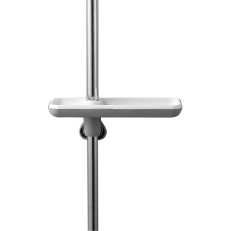 [Organisateur de douche] Rack de douche rotatif avec plateau détachable et hauteur ajustable pour tubes (1.6-2.7cm) en ABS - Noir ou Gris (1/5)