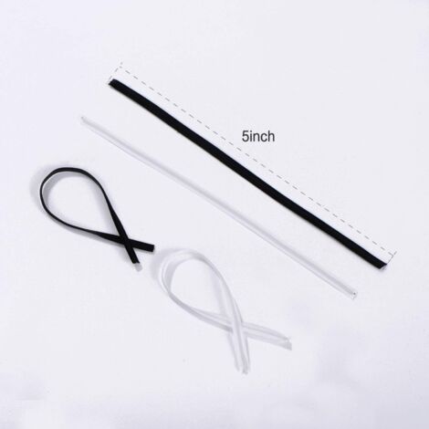 Attache Cables Galvanisés Professionnels - Lot de 500Pcs 5 Inch (12.7cm) Tiges Métalliques Blanc Noir pour Électricité Jardinerie Bureau (1/4)
