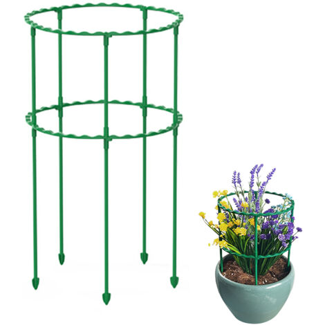 Support de Plantes Cage 2 Niveaux Stable - Support Reutilisable pour Tomates Roses Pivoines Vert 40cm (1/5)