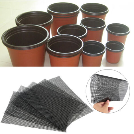 [Grille de fond pour pots] Mat d'égouttage en plastique 30x20cm - Lot de 5 tapis pour plantes et bonsaï (1/5)