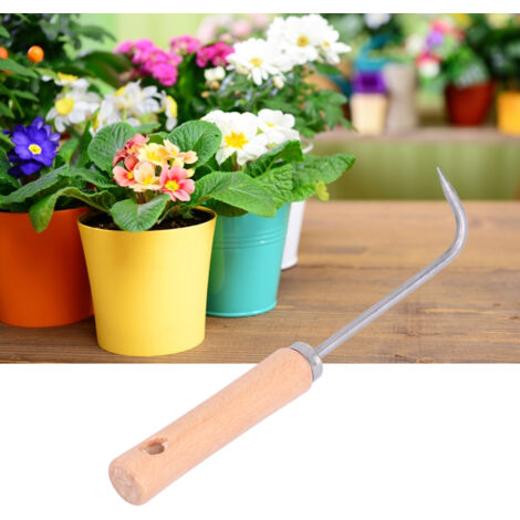 Gratte Racines Bonsai - Outil de Jardinerie avec Crochet Single Claw pour Décompactage du Sol et Potager Paysager - Manche Bois ergonomique, Longueur 25cm (Pack 1) (1/5)