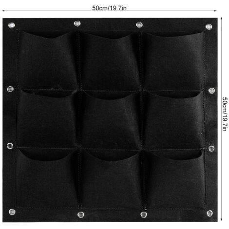 Sac de plantation vertical 9 poches Non-Woven VertiGrow Mur Jardin 50x50cm Eco (1/5)