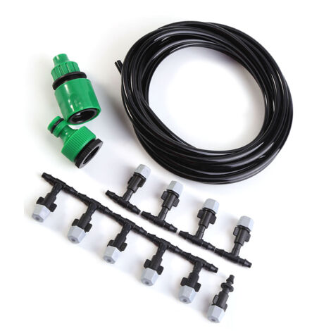 Kit d'irrigation micro goutte à goutte domestique avec kit de connexion et 10 buses pour patio jardin 5M (1/5)