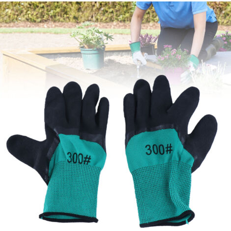 Gants de Travail 1 Paire Anti-Dérapants Résistants Ergonomiques pour Jardinage et Manutention, Longueur 23cm, Couleur Verte (1/5)
