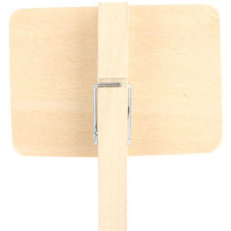 Étiquettes à plantes en bois avec clip et mini tableau noir - Lot de 50 - Format carré (1/5)