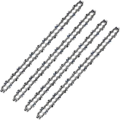 Chaîne de tronçonneuse 52 Maillons, Pas de 3/8" LP, Jauge 050" (1,3mm) Faible Rebond (Low-Kickback), Lot de 4 Chaînes de Tronçonneuse 52 Entraineurs pour Guide-Chaîne de 14" (35 cm) (1/5)