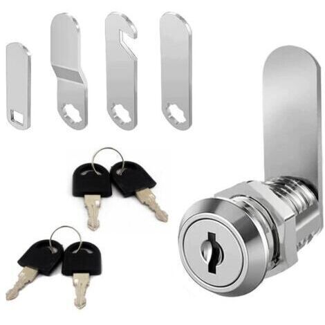Serrure à levier pour boîte aux lettres Cylindre 20mm 4 clés + 4 plaques (1/5)