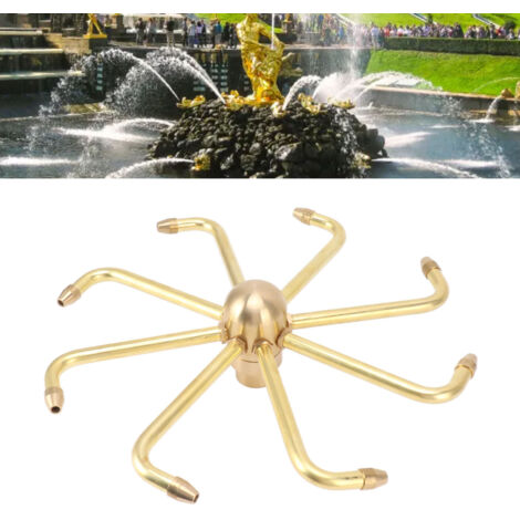 Tête de fontaine tournante - Aérateur brassé économe pour bassin paysager et rocaille G1.5in - 8 jets rotatifs 45° - Hauteur et diamètre 2‑3 mètres