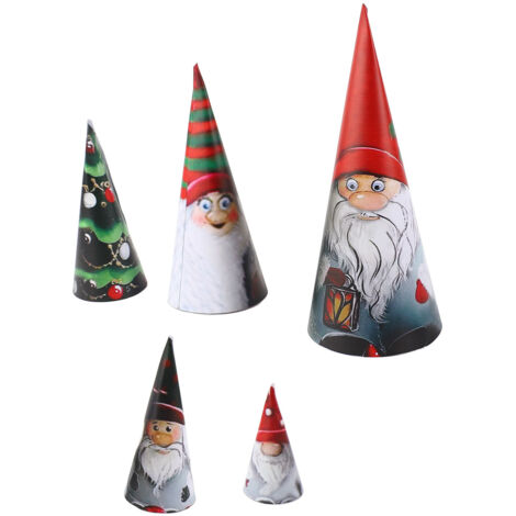Décorations Xmas en PVC - Lot de 5 Matriochkas Lutins Emboîtables pour Sapin et Table - Ornements Festifs Multicolores (1/5)