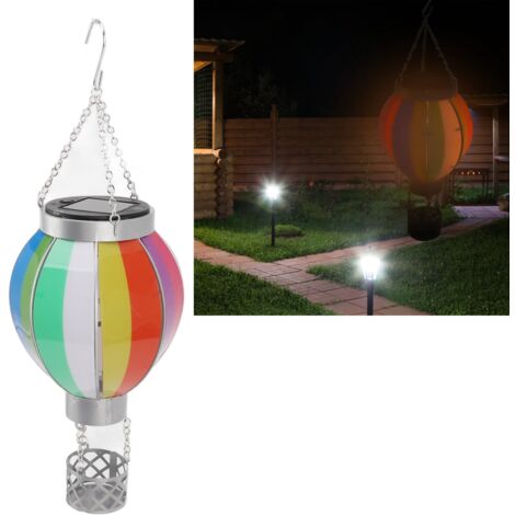 Lampe solaire Lanterne en forme de ballon - Modèle multicolore avec batterie NiMH AAA 600mAh - Lumière douce automatique (1/5)
