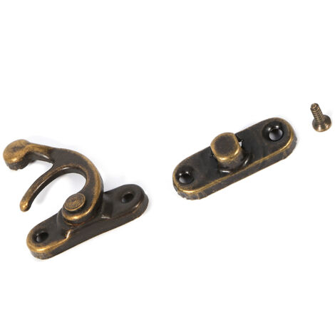 Latch Hasp pour Boîte en Bois Vintage - Lot de 12 Haspes en Métal Bronze ou Doré avec Vis pour Coffrets Bijoux et Cadeaux (1/5)