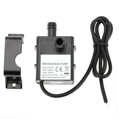 Pompe à eau Brushless DC Submersible Decdeal Mini Ultra-quiet 12V 4.5W pour Aquarium/Fontaine/Circulation 240L/H 300cm de Hauteur (1/5)