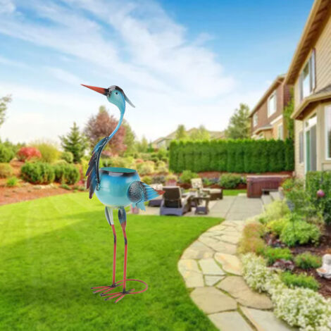 Pot de Fleur Décoratif Sculpture en Fer Artisanal Design Créatif Pot Crane 71.5cm Plantation Succulentes Décoration Patio & Jardin (1/5)