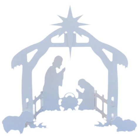 Crèche de Noël Outdoor - Kit de personnages PP blanc 44cm - Ensemble de la Sainte Famille décoratif pour jardin (1/5)