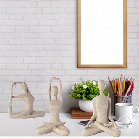 Statue de Yoga Résine Nordique, Art Collection Sable, Décor de Personnage, Figurine de Méditation, Matériau Résine, 400g/Pièce, Figurine Yoga Statues 1 (1/5)