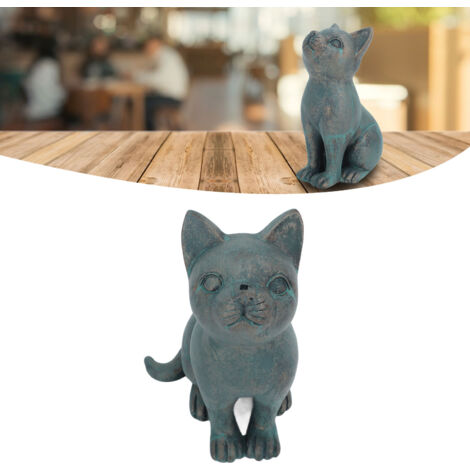 Statue de jardin en résine Halloween - Figurine de chat dynamique décorative pour patio et pelouse - Ensemble avec décorations papillons (1/5)