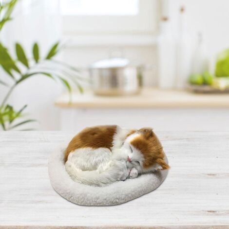 Peluche Simulée de Chat Respirant avec Coussin - Animal en Peluche pour Décoration Maison, Enseignement et Cadeaux - 1 Modèle de Chat Artificiel (1/5)
