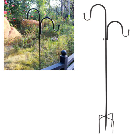 Porte-héron démontable pour mangeoires et jardin [2 crochets] [5 bases] fer 160cm rustproof (1/5)