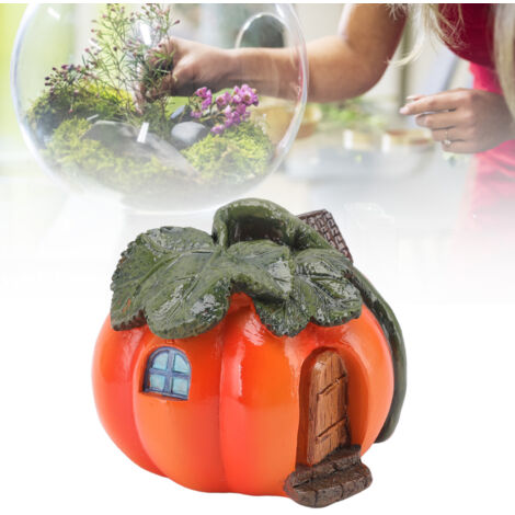 Décoration de jardin sur le thème de Halloween en résine synthétique - Ornement de citrouille pour extérieur/intérieur, fêtes et événements (1/5)