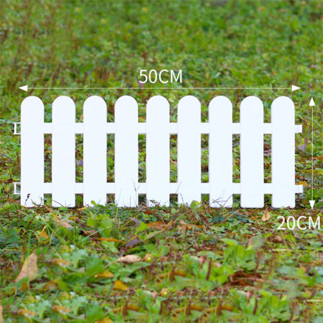 Clôture de Jardin PVC - Bordure Blanche Moderne pour Jardins et Pots de Fleurs (50x20cm, Pack de 1) (1/5)