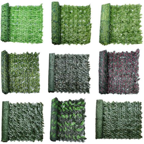 Véritable écran de haie artificielle en plastique HUIJIA 1,5m x 1m Durable étanche Feuilles de pers vert