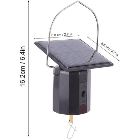 Moteur Solaire pour Accessoire Rotation Décorative - Moteur à Hélice pour Jouet de Vent avec Suspension, Modèle ABS 16.2cm, Panneau 6.8cm, 134g, 1 Pièce. (1/5)