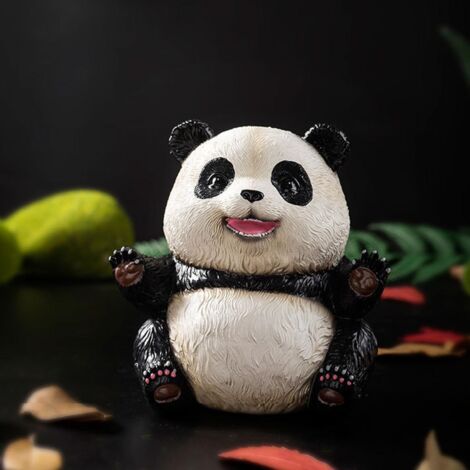 Figurine de panda qui hoche la tête à l'énergie solaire, mignon panda souriant pour tableau de bord avec détection de lumière, pour décoration de maison et pendaison de crémaillère