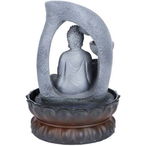 Fontaine Buddha Design Lumineuse Decoration Bureau Résine 20.5cm (1/5)