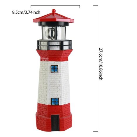 Phare solaire Rotatoire • Résine résistante • Illumination LED automatique • Jardin & Balcon • Lampadaire décoratif (1/5)