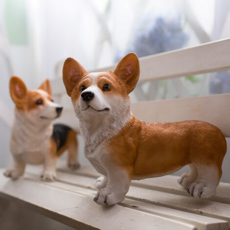 Statue de Chien Ornement Corgi Miniature Coloré Matériau Résine Décor de Bureau Décoration Jardins Élégant [Dog Statue] + [Corgi Ornament] + [Miniature Coloré] + [Matériau Résine Décor Bureau Jardins  (1/5)