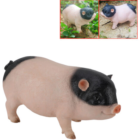 Statue de Petit Cochon Figurine Animale Résine Sculpture Garden Décor Desktop Color Mix (1/5)