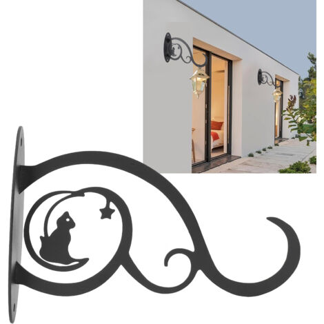 Siding Plant Hook - Crochet mural décoratif en fer noir pour jardins rustiques et espaces urbains, avec kit de fixation complet pour plantes et objets décoratifs (1/5)