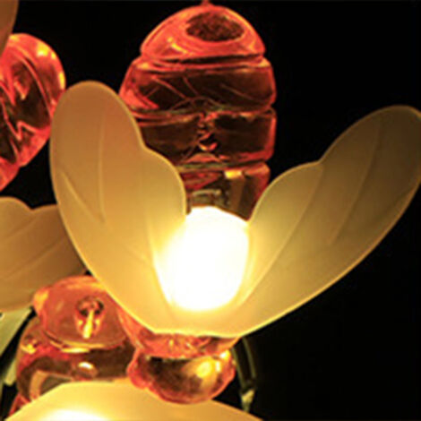 Guirlande lumineuse LED solaire décorative - 5m 20 LED chaleureuses douces à motifs abeille, sans fil, imperméable pour jardin et maison (1/5)