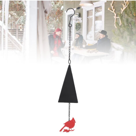 Carillon à Vent Design Géométrique Oiseau - 50cm en Fer Anti-Corrosion - Son Clair pour Jardin, Fence, Terrace (1/5)