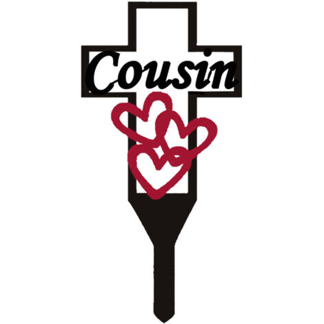 Croix commémorative métallique Élément décoratif en métal peint durable Cross Grave Garden Stake Blanc/Noir (30x15cm, 75g) pour jardin et cimetière (1/5)