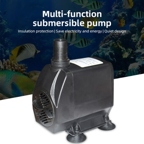 Pompe submersible mini ajustable 2500L/H 8.2ft élévation électrique avec base ventouse pour aquarium fontaine (1/5)