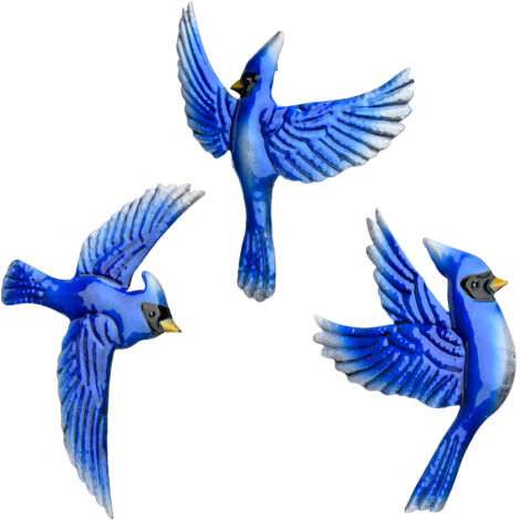 Décor mural métal - Doves Peace - Oiseaux en fer peint main - Lot de 3 - 22.4x23.4cm (1/5)