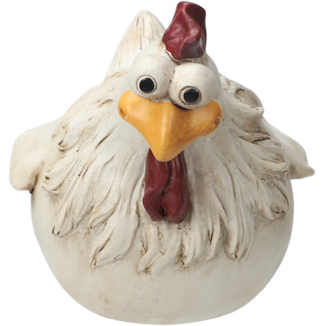Statue de jardin résine Décor grand yeux poule Peinture main résistant UV 16cm (1/5)