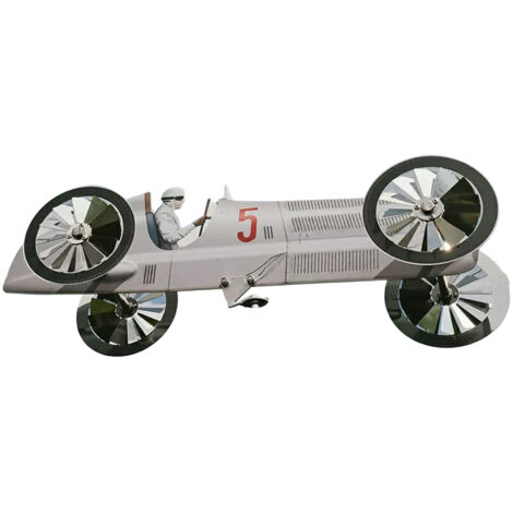 Éolienne de jardin décorative à voiture de course en métal multicolore 66 cm avec mât ajustable (1/5)