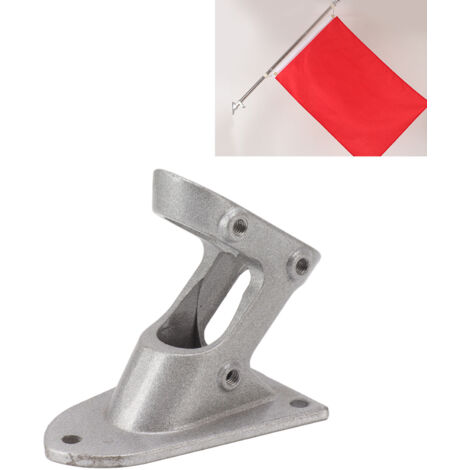 Fixation de Drapeau en Aluminium Double Fixation Résistante Rustproof Support Épais pour Outdoor Argent (1/5)
