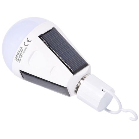 [Lampe LED Solaire] + [Bulbe] + [E27] + [1200mAh 12W Lampe Camping Portable Imperméable IP65] (1/5)