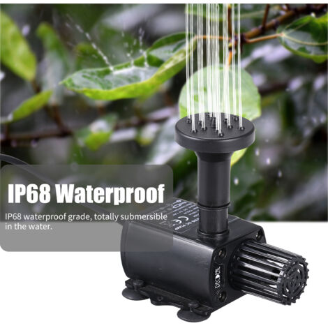 Pompe à eau USB DECDEAL Mini Pompe submersible Brushless DC5V Ultra silencieuse Pompe pour aquarium fontaine 150L/H IP68 avec filtres et nozzles Kit complet 5V (1/5)