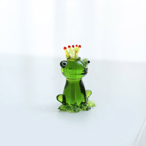 Figurines Grenouilles en Verre pour Décor Miniature – Lot de 6 Animaux Colorés Résistant – 45g Diverses Tailles 5.5cm à 5cm (1/5)
