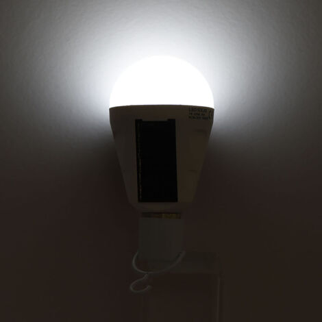 Ampoule LED Solaire E27 Portable Imperméable IP65 Lampadaire de Camping & d'Émergence avec Panneau Triple Batterie 1200mAh 18650 (1/5)
