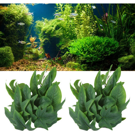 Plante Reptile Artificielle SP - Plante Plastique à feuilles lifelike avec ventouses pour Aquarium Terrarium - 2 Pièces (1/5)