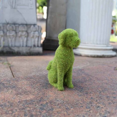 Statue animale flockée décor jardin - Statue en résine imitation moss flockée artisanal style européen figurine animales décorative extérieur (1/4)