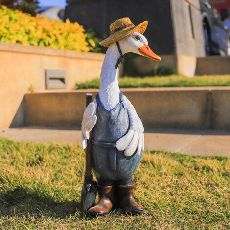 Décoration de jardin en résine - Canard Drake ornement de patio - Statue 36x16x15 cm (1/5)